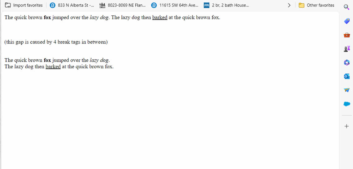Bold, Italics and Underline in HTML